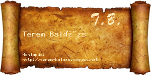 Terem Balázs névjegykártya